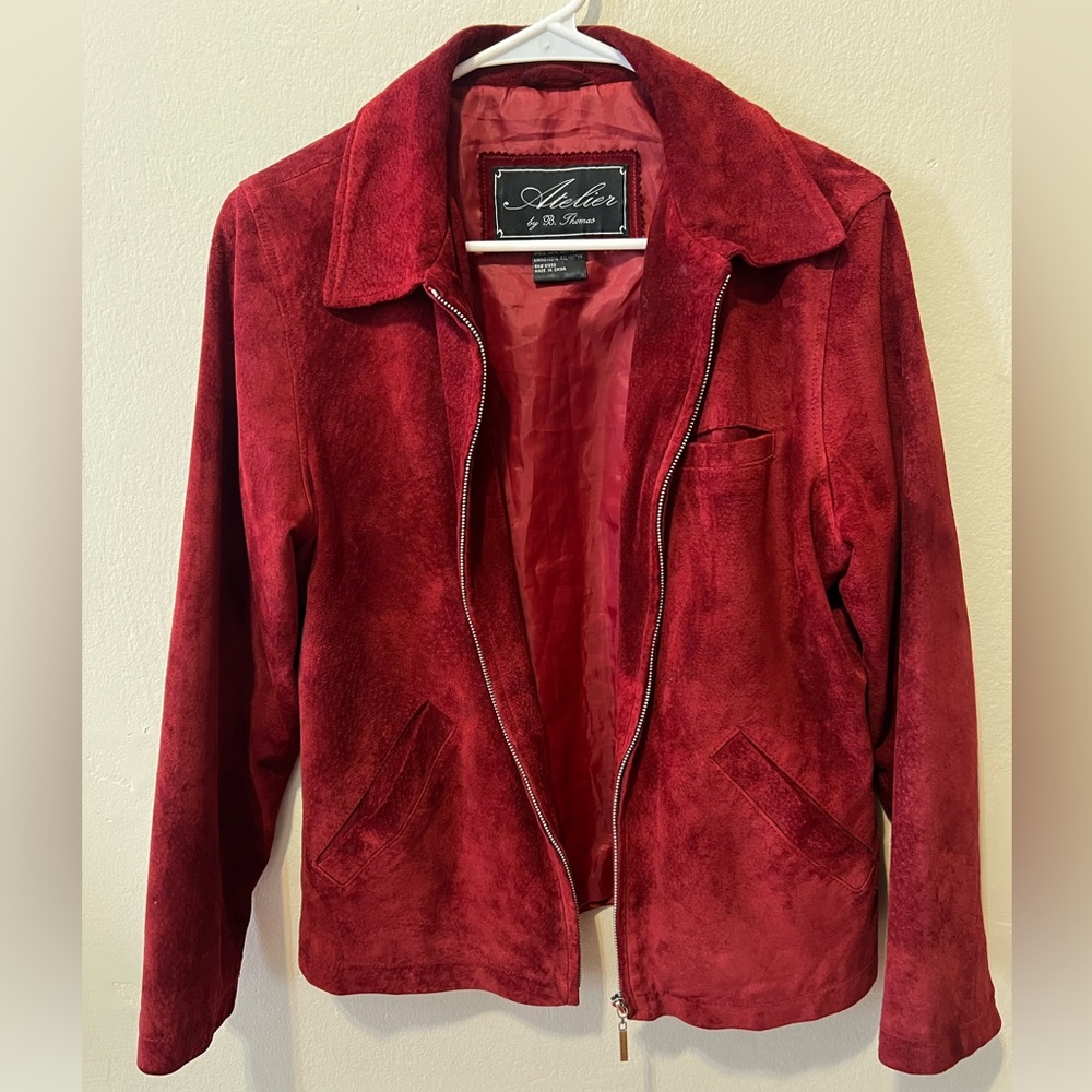 Vintage Red Suede Leather Jacket - Atelier by B Thomas